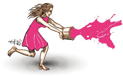 Claudia y el Zócalo pintado de rosa feminista