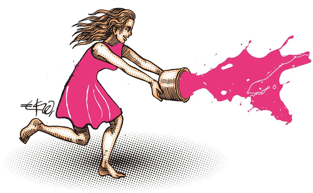 Claudia y el Zócalo pintado de rosa feminista