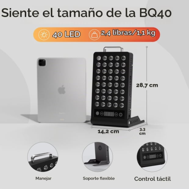 panel de fotobiomodulacion bestqool con temporizador digital integrado