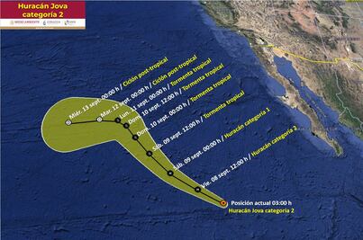 Huracán "Jova" afectará a estos estados hoy viernes 8 de septiembre 2023