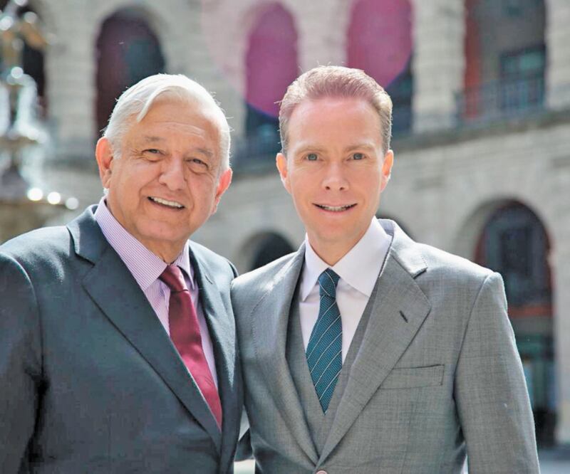El coordinador de la fracción del Partido Verde Ecologista de México, Manuel Velasco Coello, se reunió con el presidente Andrés Manuel López Obrador en Palacio Nacional. Foto: ESPECIAL