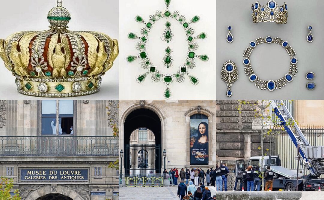 El hurto sucedió a plena luz del día; cuando los ladrones ingresaron a la Galería Apolo del museo, el personal de seguridad evacuó a los visitantes. Ayer el museo permaneció cerrado, mientras se llevan a cabo las investigaciones. Fotos: AP y EFE