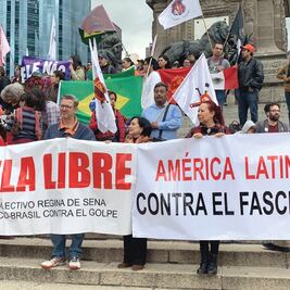 Protestan contra Bolsonaro en México