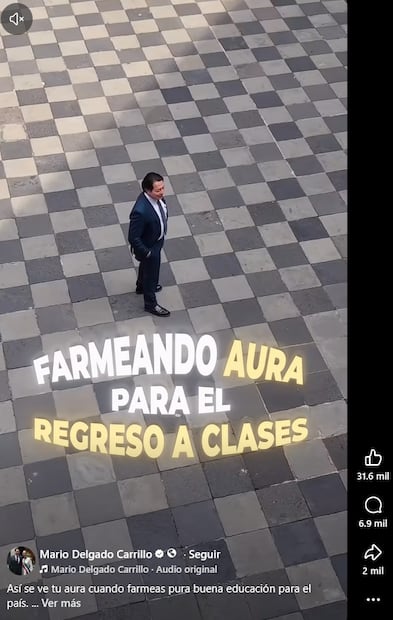 Mario Delgado se suma a tendencia viral en redes (22/08/2026). Foto: Especial