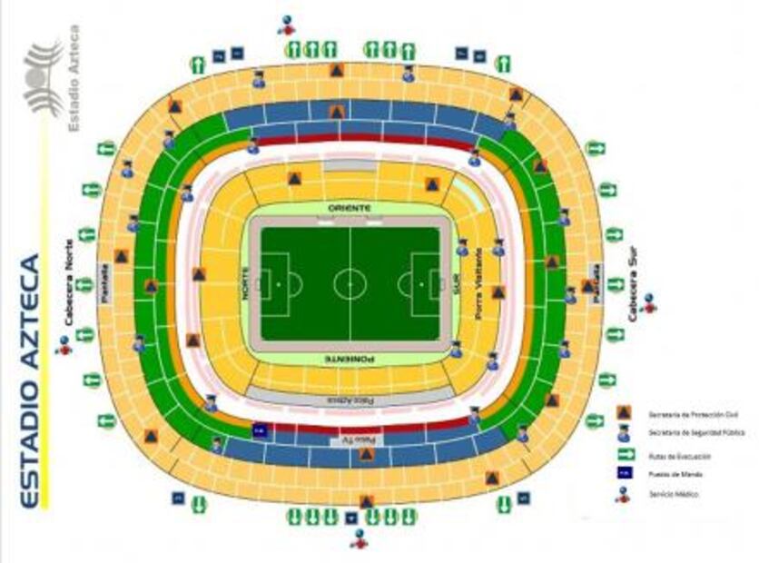 Así se ubica Protección Civil en los estadios