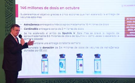 México recibirá 3.4 millones de dosis de vacunas donadas por E.U: Ebrard