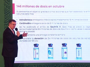 México recibirá 3.4 millones de dosis de vacunas donadas por E.U: Ebrard