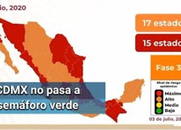 Covid en México. Retrocede semáforo epidemiológico