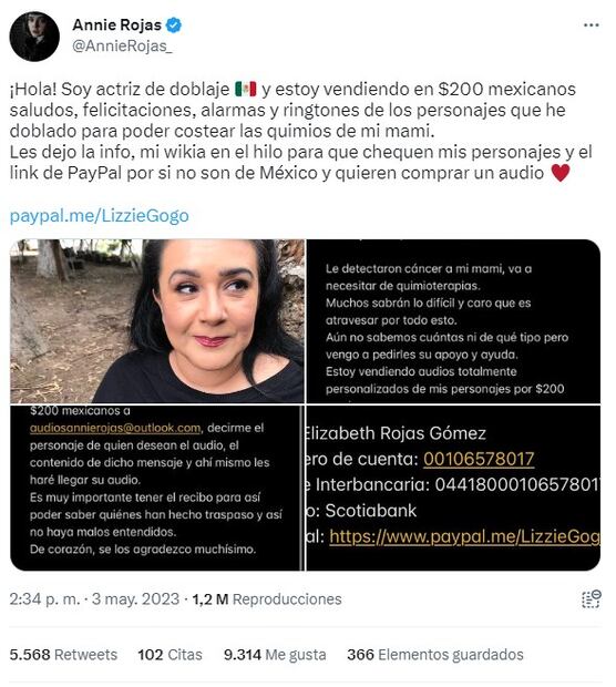 Annie Rojas comenzó su carrera a los 11 años. Foto: Twitter