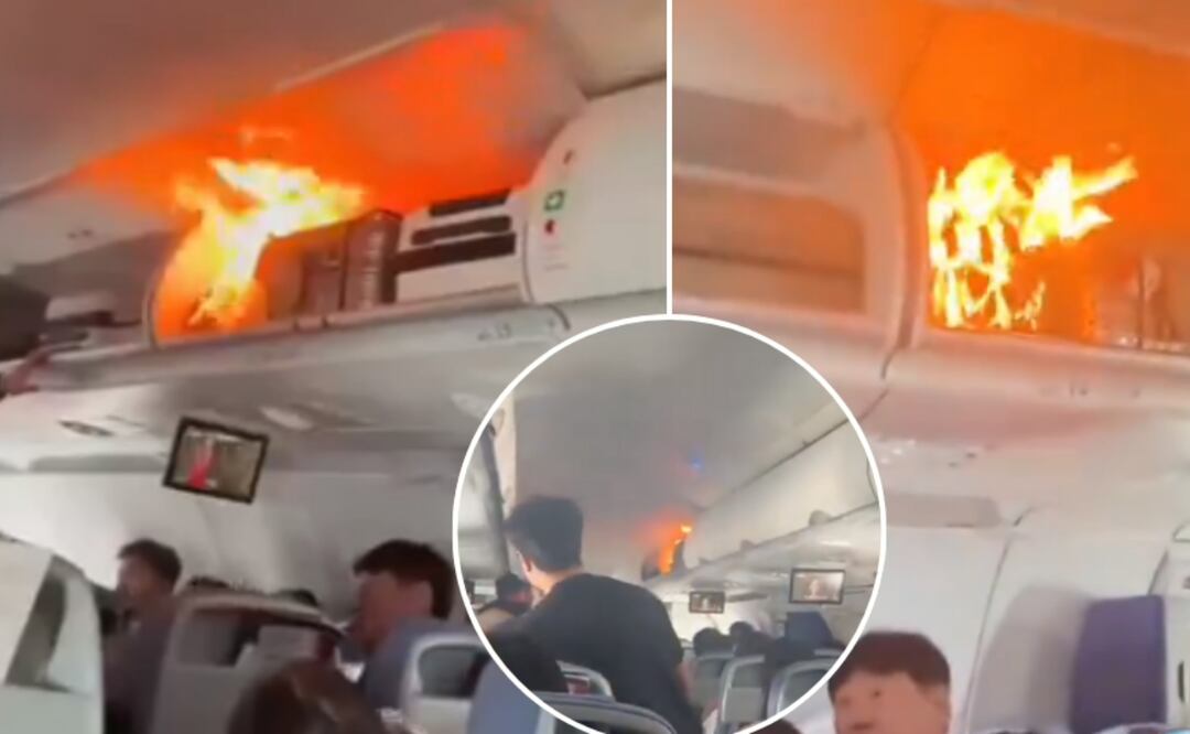 Incendio en vuelo de Air China. Foto: GDA/ El Tiempo/ Colombia
