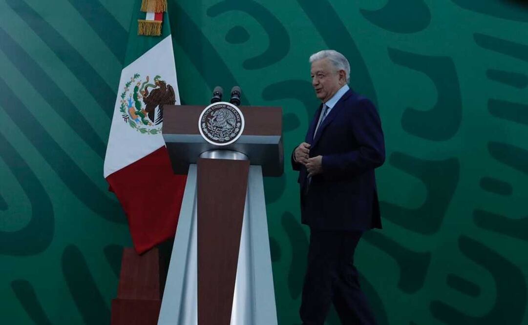 López Obrador encabezó por primera vez su conferencia mañanera en el llamado "búnker" que mandó a construir Genaro García Luna. Foto: Diego Simón Sánchez / EL UNIVERSAL
