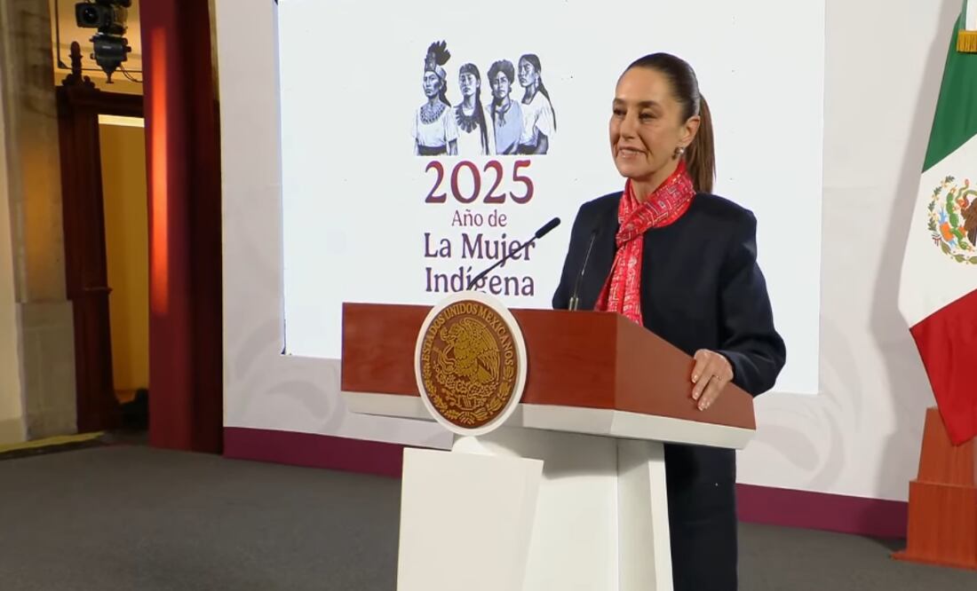 Claudia Sheinbaum en su conferencia matutina del 10 de febrero del 2025. Foto: captura de pantalla