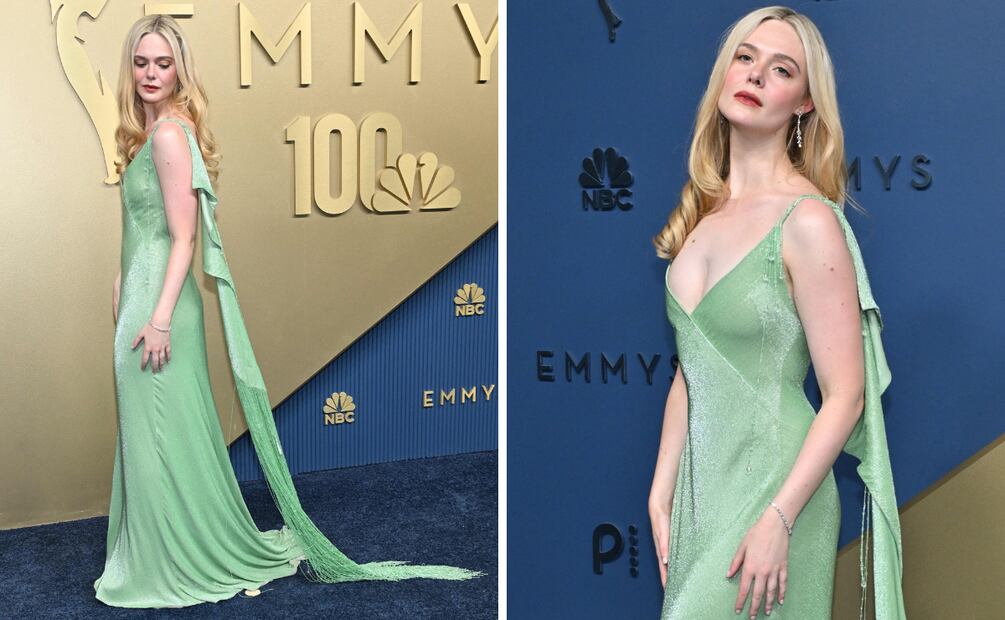Elle Fanning en los Emmy 2026. Foto: AFP, EFE