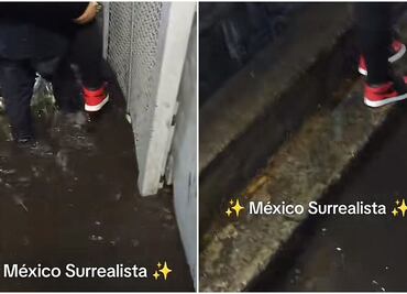 Comerciantes cobran 10 pesos por cargar a usuarios tras inundaciones en Metro de CDMX; video se viraliza en TikTok