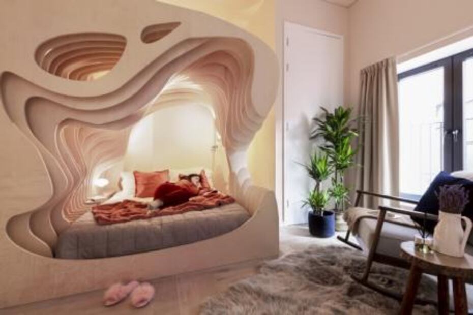 Camas de hotel en forma de útero para dormir como bebé