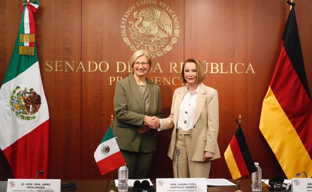 Anke Rehlinger, presidenta del Consejo Federal de Alemania y Laura Itzel Castillo, presidenta del Senado este 17 de septiembre de 2025. Foto: Especial