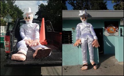 Sorprende enorme muñeco para “despedir” al 2020 en Yucatán 