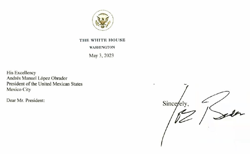 Carta de Joe Biden a AMLO sobre cooperación en seguridad