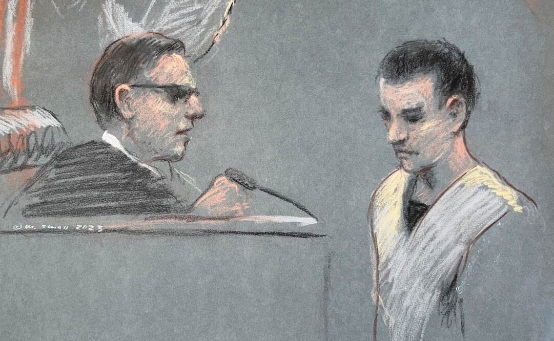 Ilustración muestra a Jack Teixeira frente a una corte en Boston el pasado 14 de abril. Foto: AP