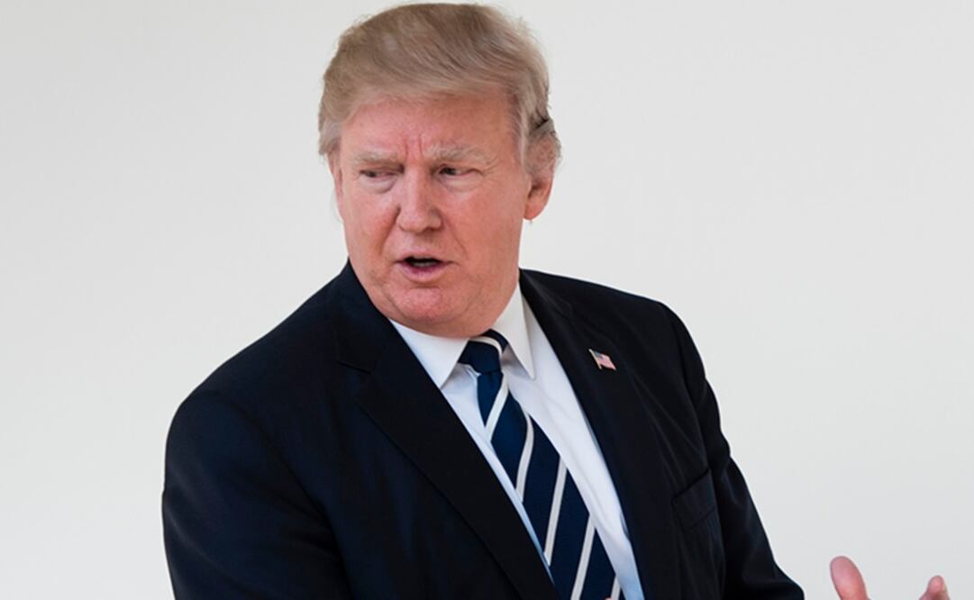 El presidente Donald Trump en la Casa Blanca después de la reunión que mantuvo con el presidente egipcio Abdel Fattah al-Sisi. (AFP)