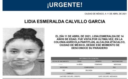 Lidia Calvillo de 14 años desapareció en Iztacalco, piden ayuda para encontrarla