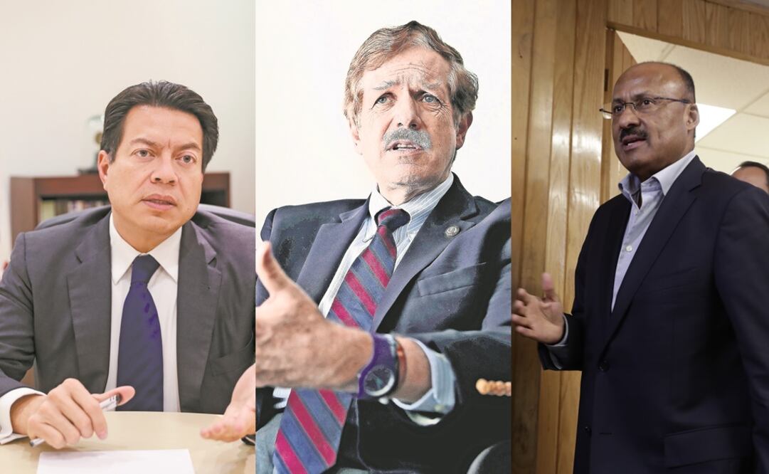 Mario Delgado, Juan Carlos Romero Hicks y René Juárez. Foto: Archivo / EL UNIVERSAL