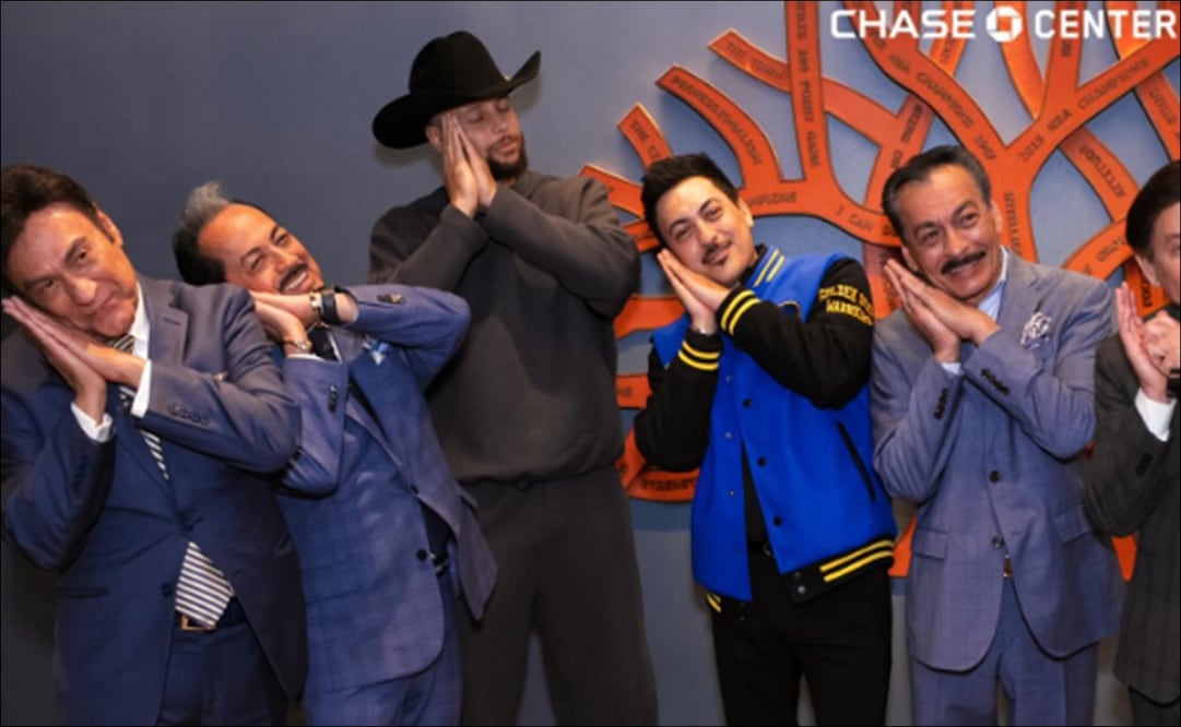 Steph Curry posó junto a los Tigres del Norte / Foto: Captura de pantalla (Instagram: @Warriors)