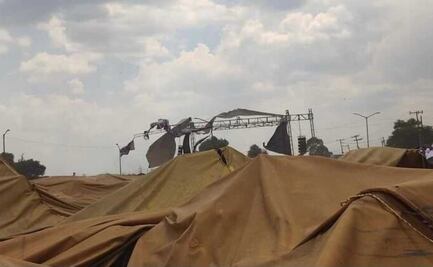 VIDEO: Caen lonas en cierres de campaña de candidatos de Morena en Xonacatlán e Ixtlahuaca; reportan varios lesionados