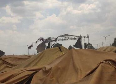 VIDEO: Caen lonas en cierres de campaña de candidatos de Morena en Xonacatlán e Ixtlahuaca; reportan varios lesionados