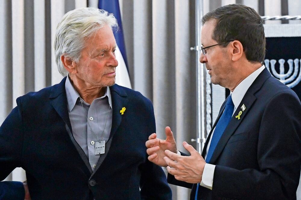 Douglas con el presidente israelí Isaac Herzog, en apoyo a Israel. Foto: Yaretzy M. Osnaya