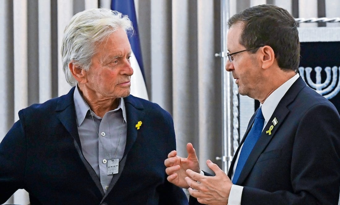 Douglas con el presidente israelí Isaac Herzog, en apoyo a Israel. Foto: Yaretzy M. Osnaya