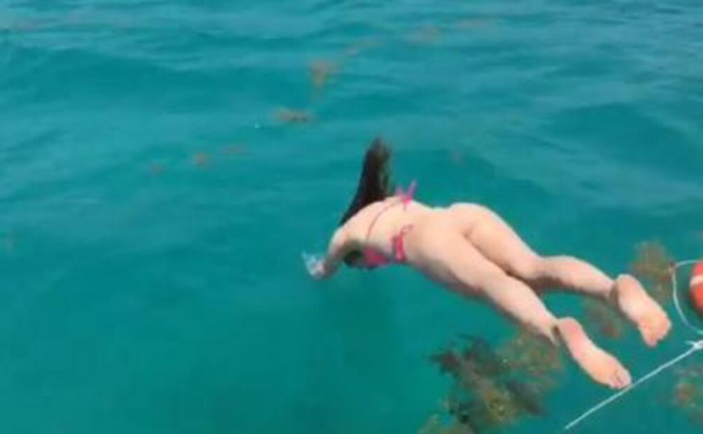 Camila Sodi y su sexy chapuzón en el mar