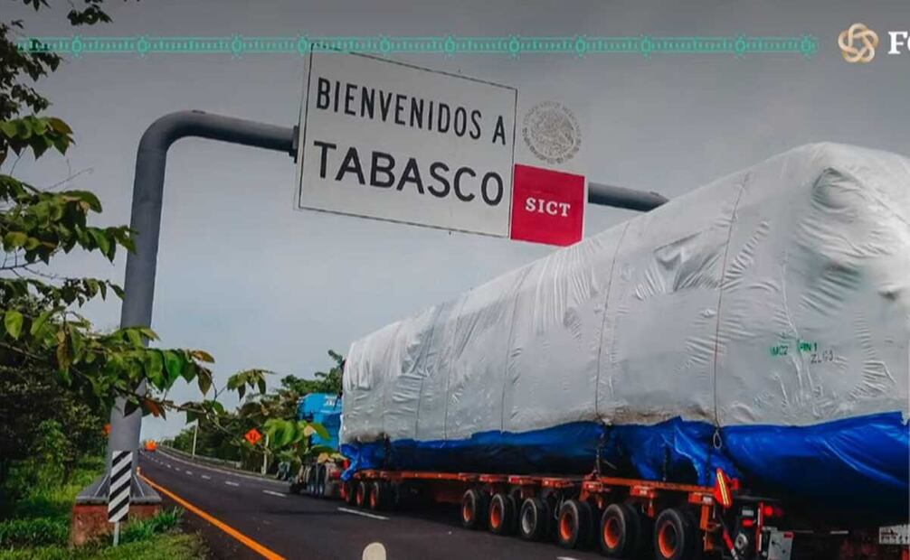 Llegada del primer convoy del Tren Maya a Quintana Roo. Foto: captura de pantalla