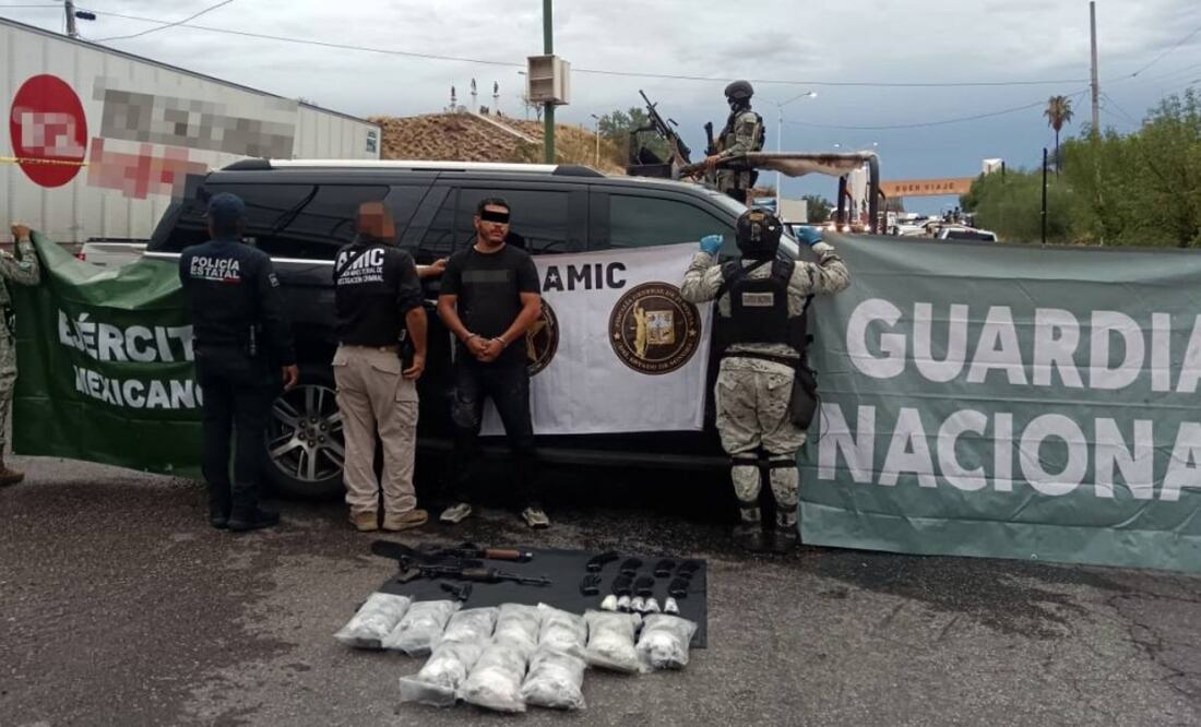 Detienen a Carlos "N" en posesión de armas y narcóticos (22/07/2025). Foto: Especial