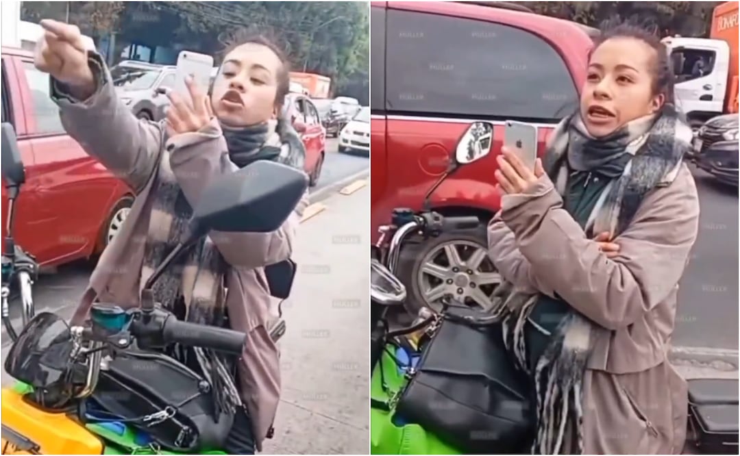 En el video viral se ve a la mujer molesta luego de que se le pidiera salir del carril exclusivo para el Mexibús. Foto: X