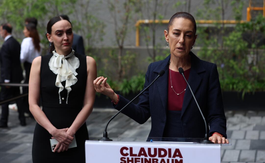 Claudia Sheinbaum Pardo, virtual presidenta electa de México y Altagracia Gómez en conferencia de prensa luego de un encuentro con la International Monetary Conference (IMC) / Foto: Diego Simón Sánchez. EL UNIVERSAL