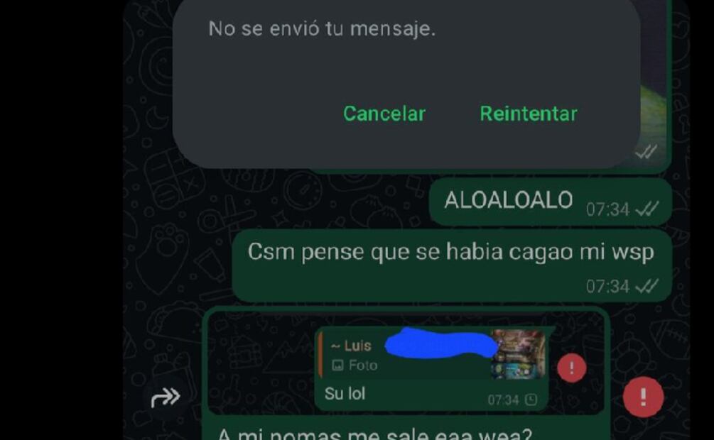 Caída WhatsApp 12 de abril. Imagen: captura de pantalal