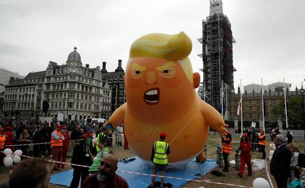 Vuelve el bebé enojado. Protestan en Londres contra la visita de Donald Trump