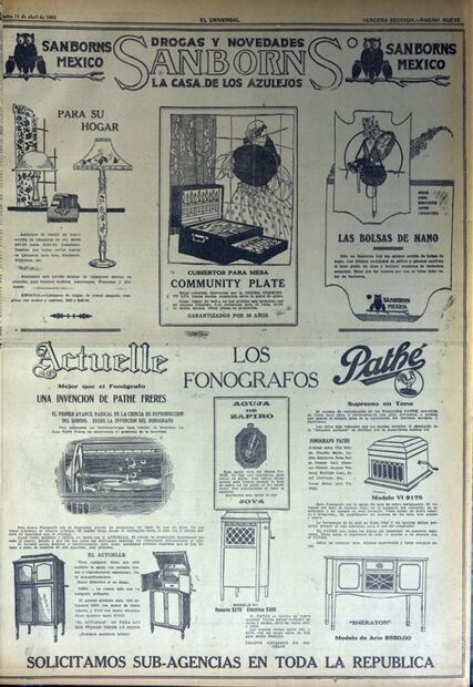 Anuncios de 1922, 1924... así se promocionaba Sanborns hace 100 años