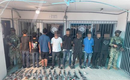 Caen 9 presuntos delincuentes en Elota, Sinaloa; les aseguran armas, cargadores y equipo táctico