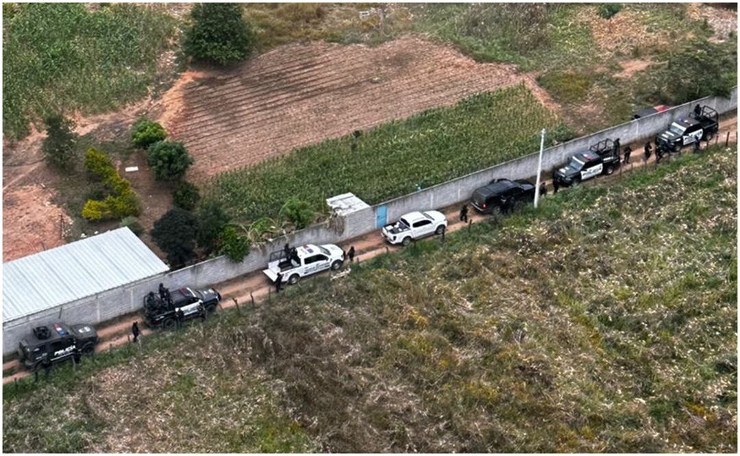 Cateos en 5 ranchos en las inmediaciones de la cabecera municipal de Frontera Comalapa, en poder durante tres años y medio, por células del Cártel Jalisco Nueva Generación (3/01/2025). Foto: Especial