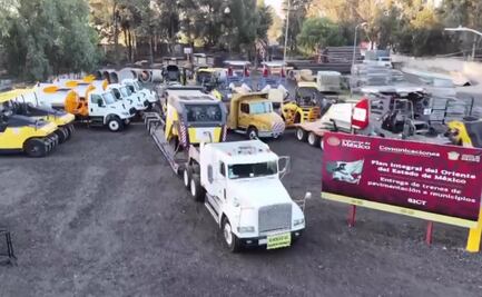 Gobierno federal entrega trenes de repavimentación en el Oriente del Edomex; invierten 500 mdp en 10 municipios