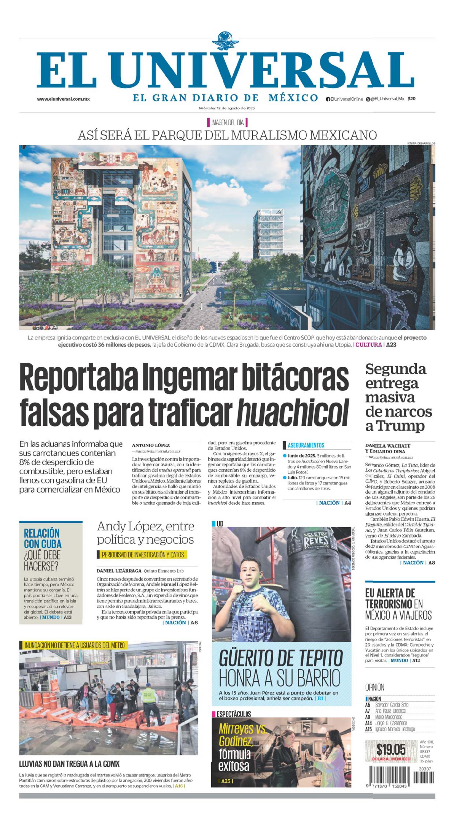 Portada impresa del 13 de agosto de 2025