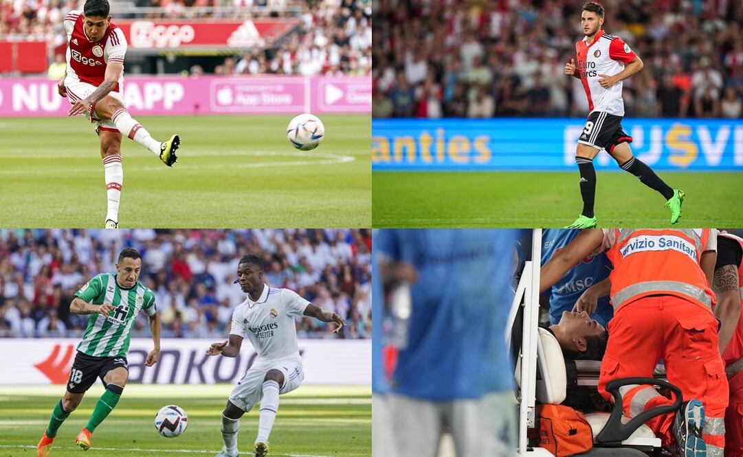 El Chucky Lozano tuvo que salir en camilla por un cabezazo / Foto: Especiales