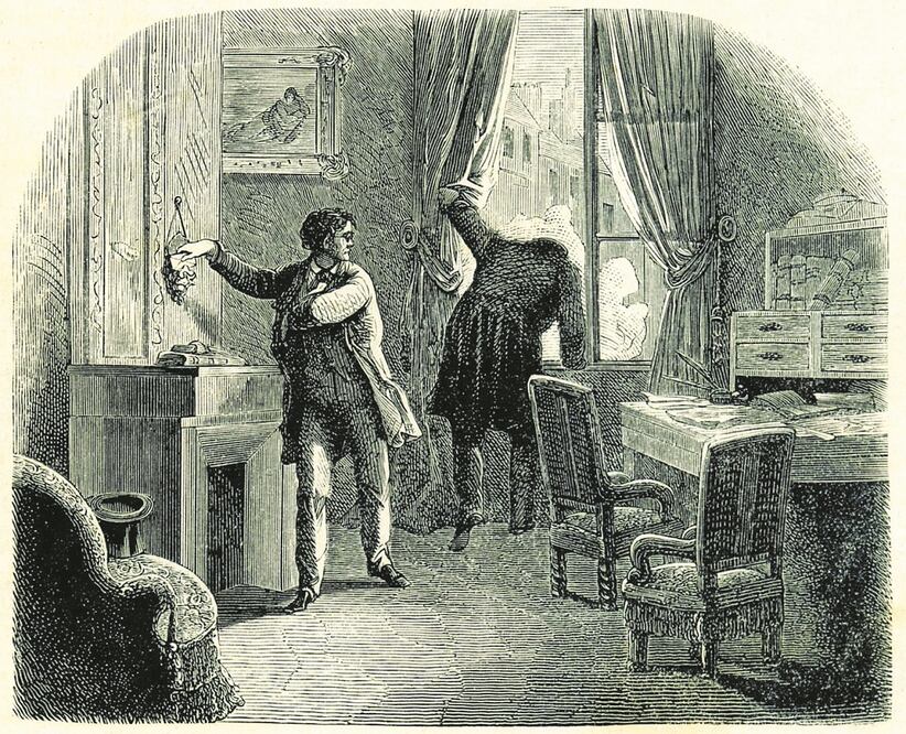 Ilustración del detective Auguste Dupin en la publicación The Purloined Letter (1844), personaje inventado por Edgar Allan Poe. Foto: Wikimedia