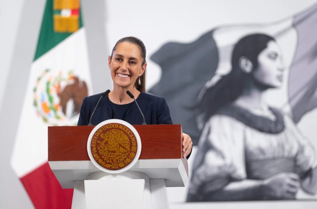 Claudia Sheinbaum en la conferencia matutina de este viernes, 25 de julio.
Foto: Presidencia