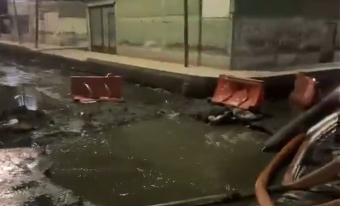 Una vez más Valle de Chalco quedó inundada con aguas negras. (19/01/25) Foto: Captura de pantalla