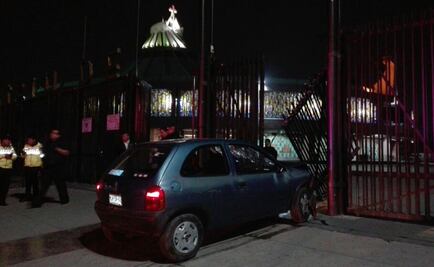 Ebrio choca auto contra rejas de la Basílica de Guadalupe