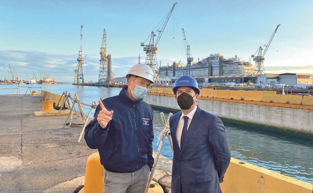 El gobernador de Yucatán, Mauricio Vila Dosal, visitó los astilleros en Italia de la empresa Monfalcone Shipyard Fincantieri. Foto: ESPECIAL