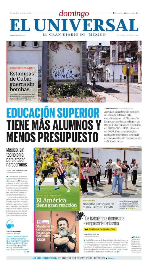 Portada impresa del 20 de septiembre de 2026